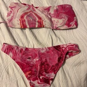 Pink marble bikini